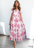 V-Neck Floral Print Boho Maxi Dress Taylor